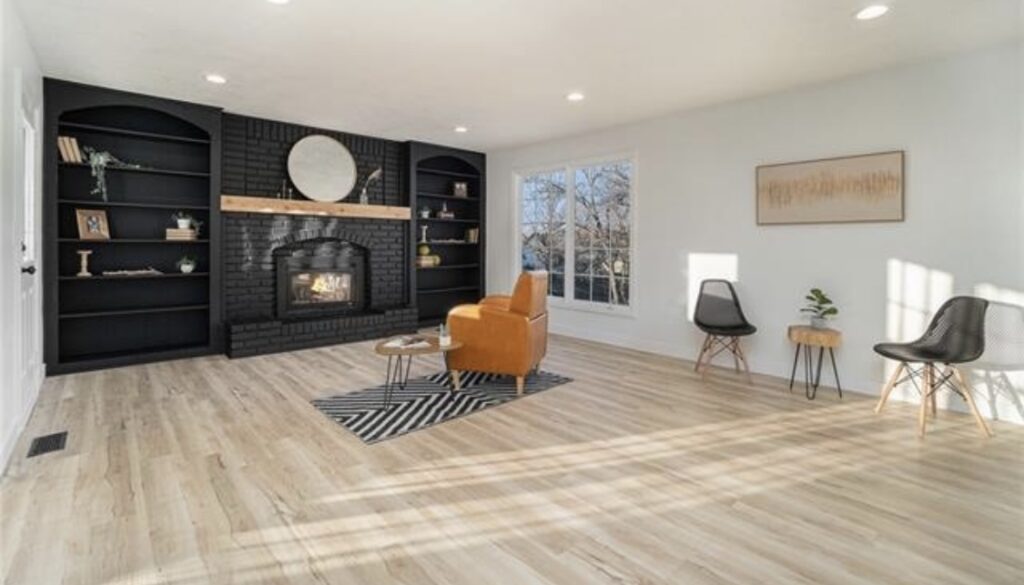Staged living room — after