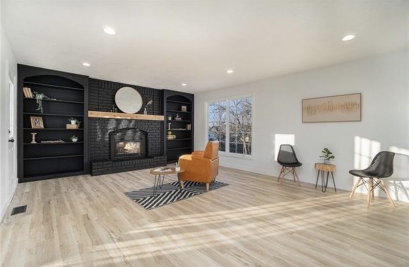 Staged living room — after